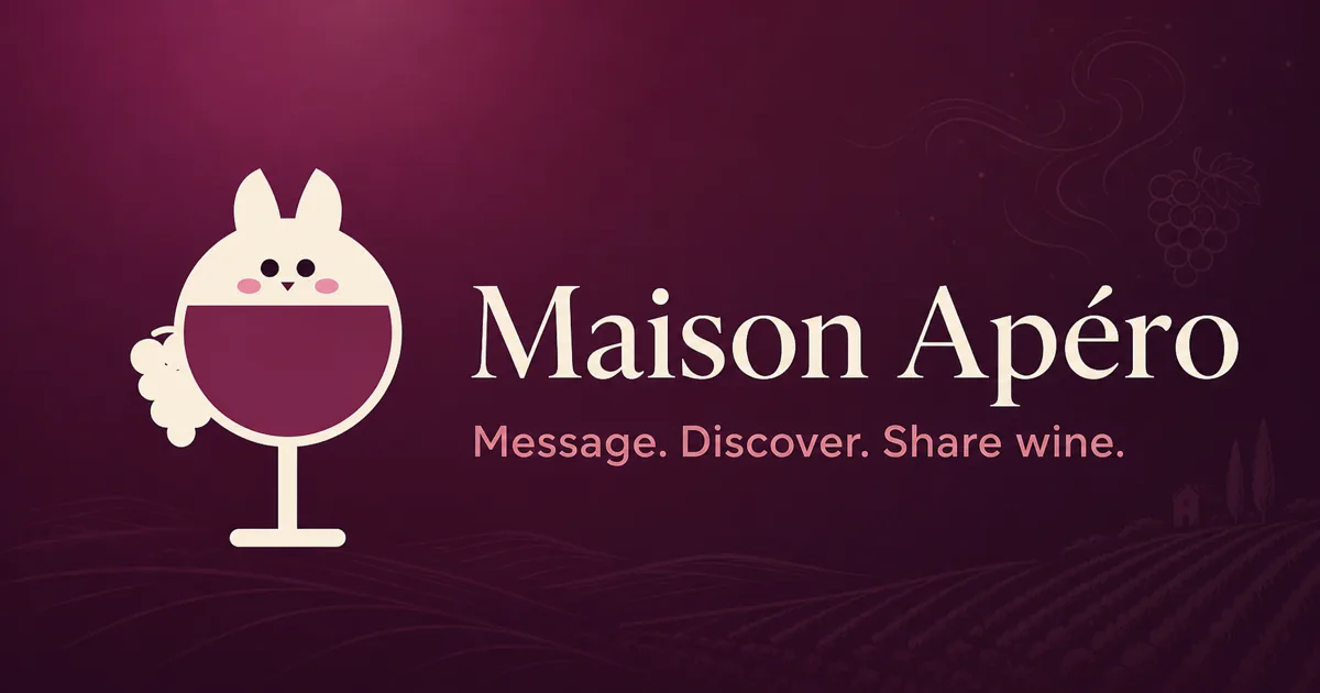 Aplicación de comunidad vinícola Maison Apéro en móvil y web